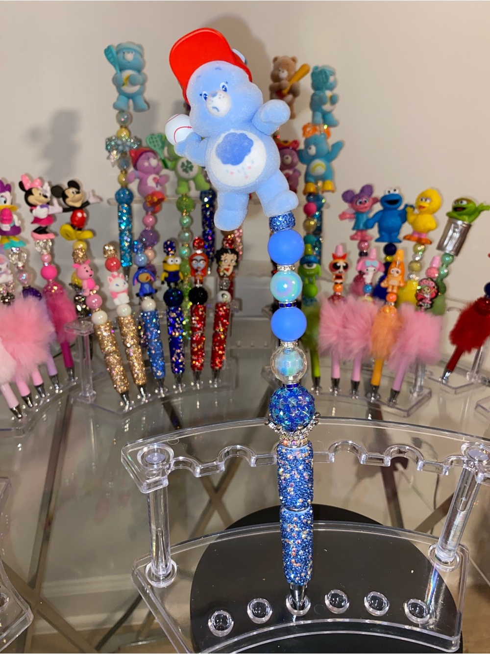 Grumpy Care Bears Blue Beaded Pen